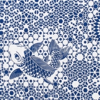 Дизайнерский ковер B.I.C. Milek Tatoo koi blue синий